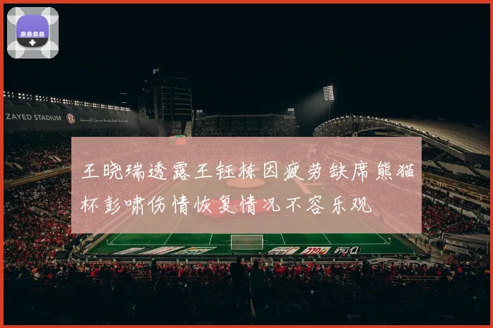 王晓瑞透露王钰栋因疲劳缺席熊猫杯彭啸伤情恢复情况不容乐观